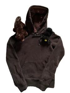 Ezra Fitch Girls Hoodie Size M Beaver and Bug on Shoulder Brown - 12 - Picture 1 of 12