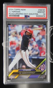 CJ Abrams - 2024 Topps Now Opening Day 13/24 Gold Foil #OD-191 - PSA 10 [Pop 1] - Picture 1 of 3
