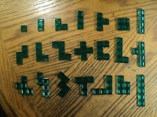 Blokus Game Parts   21 Green Plastic Tiles  Complete Set   Mattel