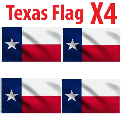 4X 3x5 Texas TX Bandera del Estado Pie Bandera Ojales Poliéster Foto 1 de 3