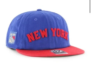 New York Rangers SnapBack Hat 47 Brand CITY BLOCK '47 CAPTAIN RL - Picture 1 of 5