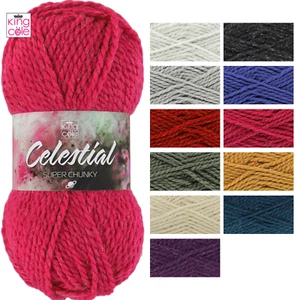 King Cole Celestial Super Chunky 100g Sparkle Knitting Wool Yarn Acrylic - Picture 1 of 12