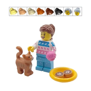 Genuine LEGO® Cat Lover Gift Female With Striped / Tabby Minifigure Mothers Day - Picture 1 of 5