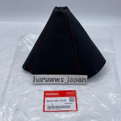 OEM Honda S2000 Ultimate Edition Shift Boots Leather Red Stitch 83414-S2A-J51ZB - Image 1 of 4