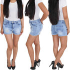 Damen Hotpants Kurze Jeans Stretchjeans H&#252;ftjeans Shorts Hose Sommerhose Blau