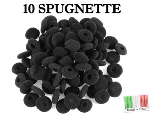 10 SPUGNETTE PER AURICOLARI RICAMBIO SPUGNE COPRI CUFFIE PROTEZIONI NERE - Foto 1 di 1