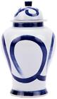 Temple Jar Vase Brushstroke Swirl Circle Blue White Colors May Vary Variable
