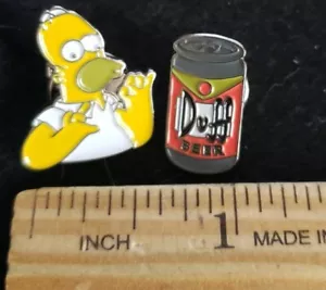 Alfiler de solapa de cerveza Homero Simpson y Duff de Los Simpson - Imagen 1 de 3
