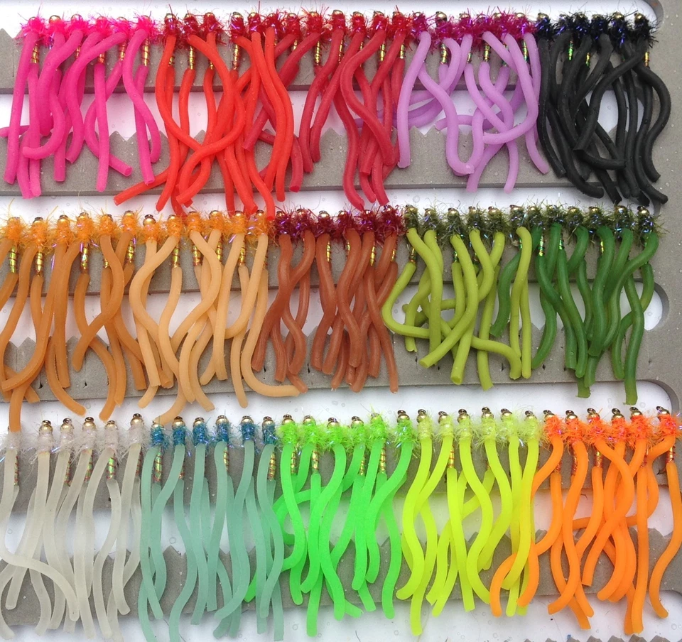 Squirmy Worms Forelle Fliegen Köder mehrere Optionen Farbe und Größe wählen  - Bild 1 von 1