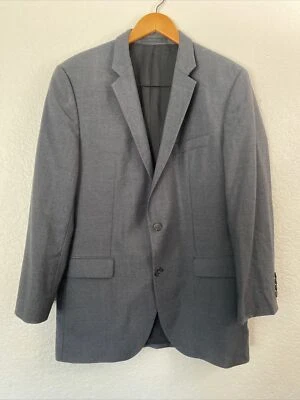 Abrigo Blazer Traje Chaqueta Gris Sólido Hugo Boss 40 L Lana Elastizado Deportivo T25 Foto 1 de 4