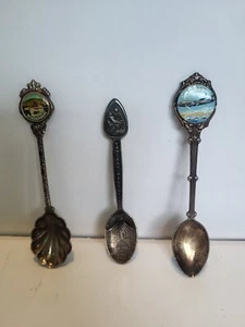 3 cucharas de recuerdo de coleccionista chapadas en plata Barbados, Windermere y Feria Mundial - Imagen 1 de 8