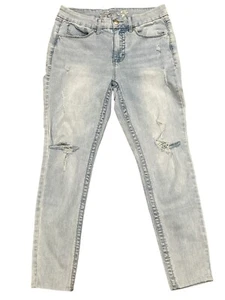 Seven7 Tummyless High Rise Skinny Jeans Light Wash Distressed Stretch Denim 10 - Bild 1 von 18