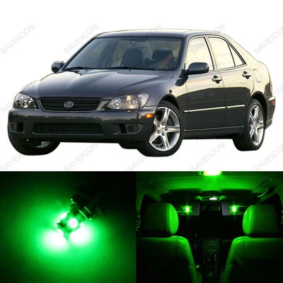 Paquete de 12 luces interiores LED verdes para Lexus IS300 2001-2005 + HERRAMIENTA DE PALANCA Foto 1 de 4
