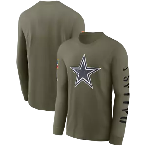 Dallas Cowboys Nike Salute to Service Sideline Long Sleeve Shirt- Green - Picture 1 of 3