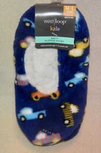 WEST LOOP KIDS CARS SLIPPER BOYS SOCKS ** SIZE 12-2 ** S/M ** AGE 7-10 ** NEW *  - Picture 1 of 2