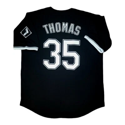 Frank Thomas Jersey Chicago White Sox Throwback Stitched Black NEW  SALE! - Image 1 of 4