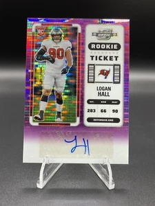 2022 Contenders Optic Logan Hall #186 Rookie Ticket AUTO Purple Pulsar #/21 FOTL - Picture 1 of 2