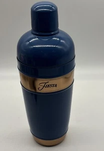 Fiesta Metal Drink Mixer Shaker Cocktail shaker w/copper accents Fiesta Blue - Picture 1 of 17