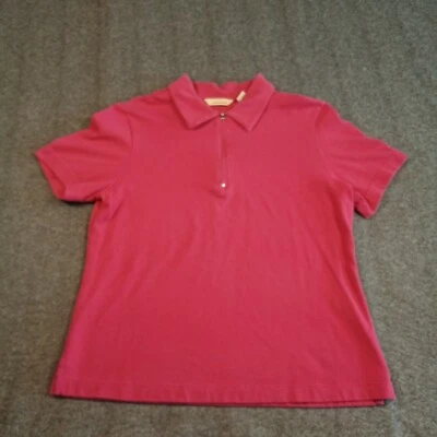 Camisa Polo Bechamel Mujer Pequeña Roja Clásica Base Capas Cápsula Preppy 1/4 Cremallera Foto 1 de 4