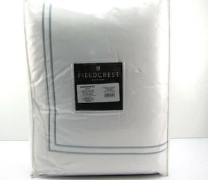 NEW Fieldcrest 0458 Classic Hotel Queen Comforter Set 3 Piece White Washed Linen - Picture 1 of 1