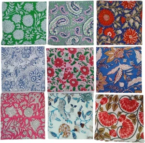10 Pc Mix Lot Hand Block Print Napkin 100 Percent Cotton Napkin Hand Block Print - Picture 1 of 12