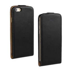UK Luxury Genuine Real Leather Flip Case Cover for Apple iPhone 5/5S - Picture 1 of 8