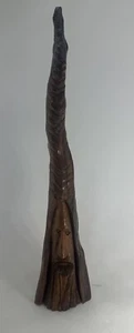 Geschnitzte Holzskulptur Handarbeit Kunst Impressionist Zauberer der guten Botschaft 39,5 Zoll - Bild 1 von 11