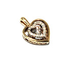 Ladies/women's Ornate 9ct Yellow Gold Heart Shaped Pendant Set With Diamonds