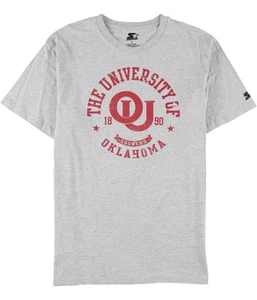 STARTER Mens Oklahoma Sooners Graphic T-Shirt, Grey, Large - Picture 1 of 2