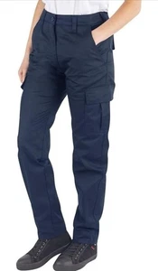 Lee Cooper Women's Workwear Heavy Duty Cargo Trousers Navy Blue UK 8 L30 - Picture 1 of 9