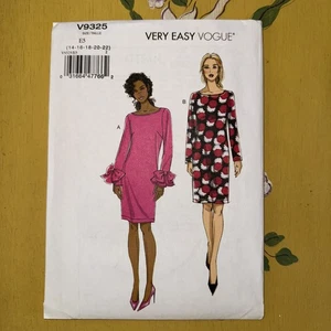 Vogue Schnittmuster V9325 MsDress tailliert gefüttert Reißverschluss hinten Größen 14-22 UC - Bild 1 von 2
