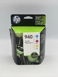 HP 940 🌈 Cyan, Magenta & Yellow Authentic Ink Cartridges 3 pack XP 11/21 - Picture 1 of 5