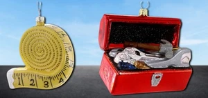 Cody Foster Toolbox & Tape Measure Ornament Set 2 – Holiday Gift for Maker/DIYer - Picture 1 of 8