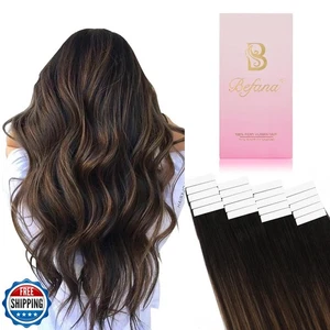 Befana Balayage Tape in Hair Extensions Echthaar, 22 cm 20 Stück dunkelbraun - Bild 1 von 5