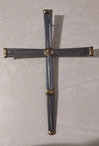 Jesus Cross by RON SCHMIDT; Signed Steel Nail Wall Sculpture Brutalist. - Picture 1 of 6