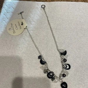 Black Onyx And Crystal Charm Necklace By British Fossils - Picture 1 of 4