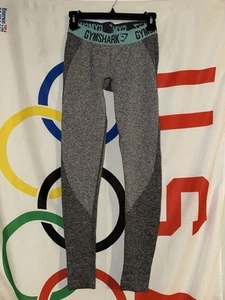 Gymshark Leggings Womens Small Ankle Gym Workout Textured Gray Dry - Picture 1 of 11