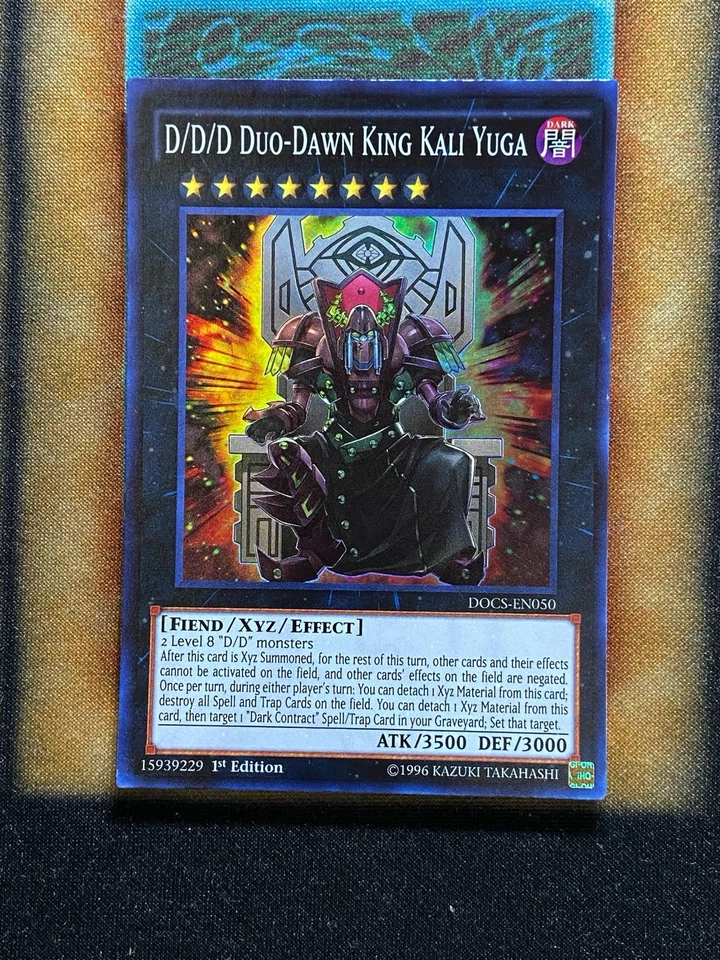Yugioh D/D/D Duo-Dawn King Kali Yuga DOCS-EN050 Súper Raro 1ª Edición Casi Nuevo Foto 1 de 1