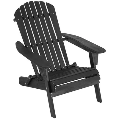 Folding Adirondack Chair, All Weather Patio Chair Outdoor Fire Pit Chair for ... - Image 1 of 4