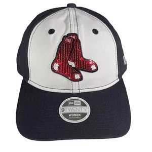 Boston Redsox Adjustable Shiny Ladies Hat Logo Cap Ballcap MLB Baseball Chic NWT - Picture 1 of 11