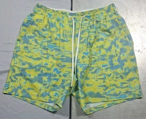 Costume da bagno uomo Lululemon piscina corto 7" taglia large blu giallo foderato tasca zip - Foto 1 di 6