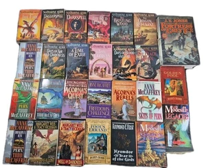 Lot of 27 Vintage & Newer Science Fiction & Fantasy Paperback Books 1 HB *Read* - Picture 1 of 9