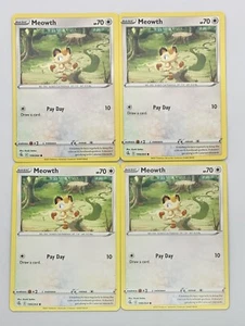 Pokémon 2021 TCG FUSION STRIKE Meowth x4 4x conjunto de juego común #199/264 ¡sin jugar! - Imagen 1 de 1
