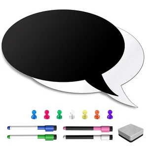 Magnetic Whiteboard Speech Bubble Dry Erase - Notes Lists Reminders Memo Board - Picture 1 of 13