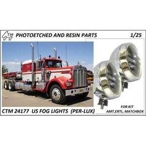 CTM 1/24 1/25 Semi Truck Per-Lux Louvered US Style Round Fog Lights Photoetch