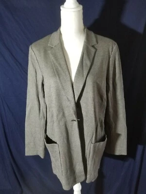 Blazer Joan Vass 100% Algodón Talla 3 XL Negro/Blanco Chaqueta Foto 1 de 4