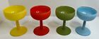 Charming Set of 4 Vintage Colorful Mid Century Modern Cocktail Glasses