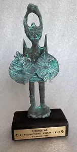 Scultura Guerriero Nuragico Vintage Sardegna Bronzo Uniroyal 1974 Franco Fontanaro - Foto 1 di 8
