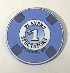 Players Spectators Poker Gambling Casino Chip - Spokane Washington - Picture 1 of 2