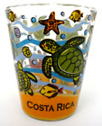 COSTA RICA SHOT GLASS WORLD TRAVEL SOUVENIR CENTRAL AMERICA CARIBBEAN SEA TURTLE